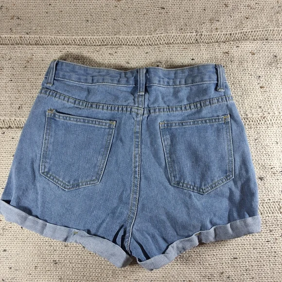 Distressed Denim Women Shorts - Picture 3 of 4